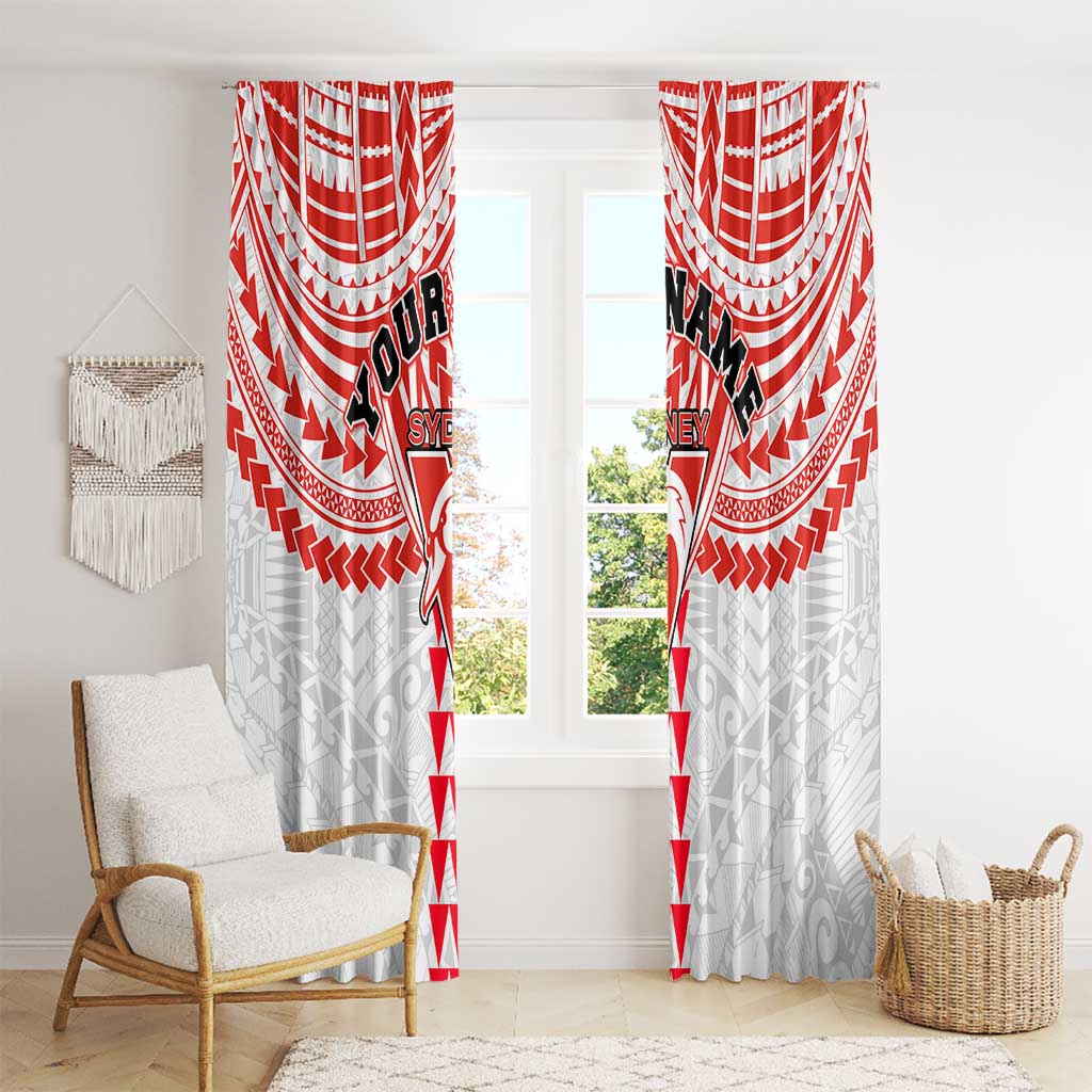 Personalized Sydney Swans Window Curtain Polynesian Tribal Pattern Heritage Football