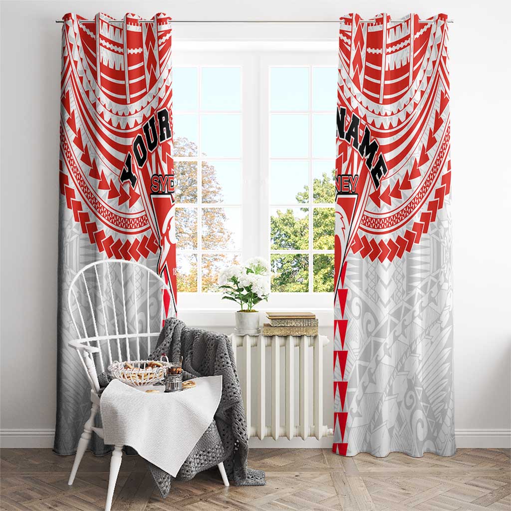 Personalized Sydney Swans Window Curtain Polynesian Tribal Pattern Heritage Football