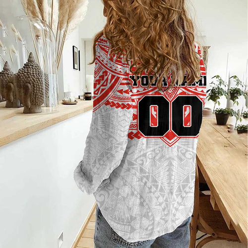 Personalized Sydney Swans Women Casual Shirt Polynesian Tribal Pattern Heritage Football