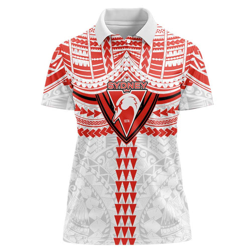 Personalized Sydney Swans Women Polo Shirt Polynesian Tribal Pattern Heritage Football