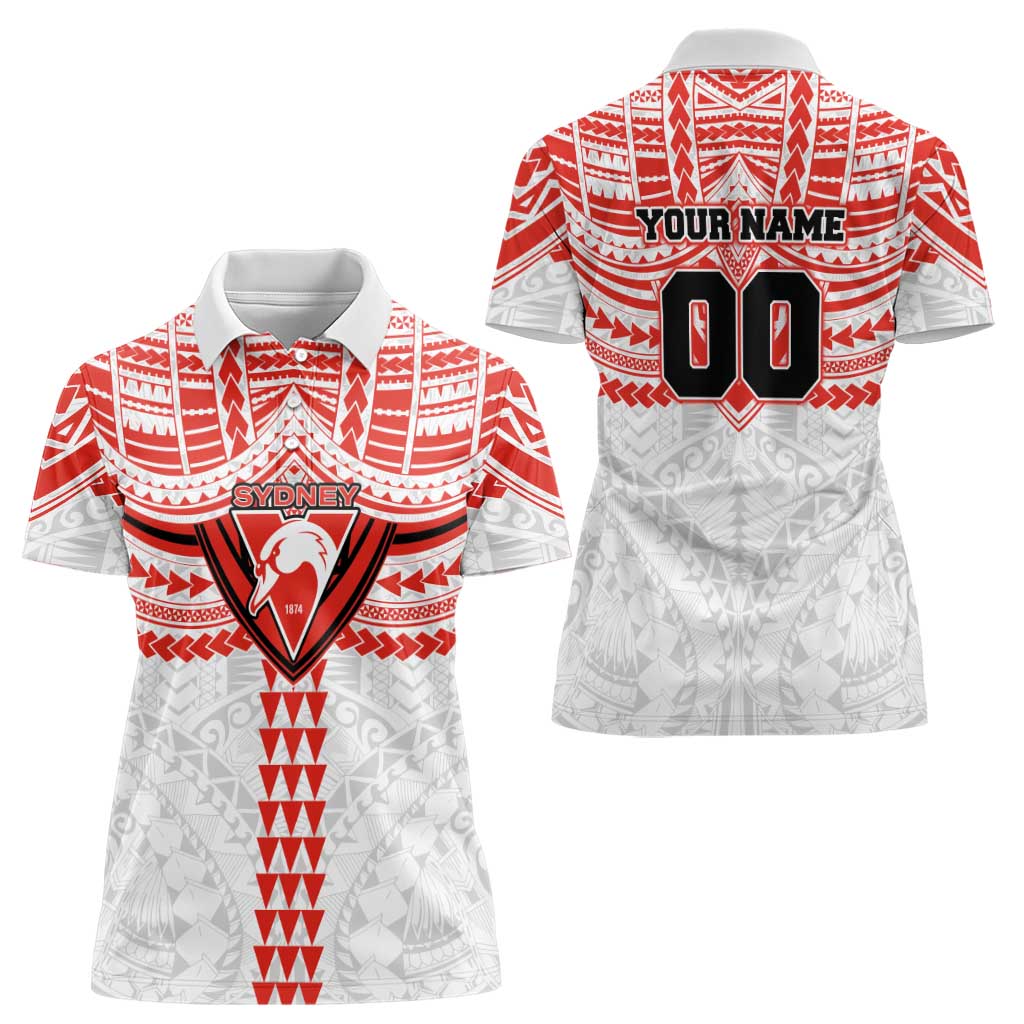 Personalized Sydney Swans Women Polo Shirt Polynesian Tribal Pattern Heritage Football