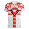 Personalized Sydney Swans Women V-Neck T-Shirt Polynesian Tribal Pattern Heritage Football