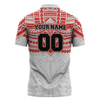 Personalized Sydney Swans Zipper Polo Shirt Polynesian Tribal Pattern Heritage Football