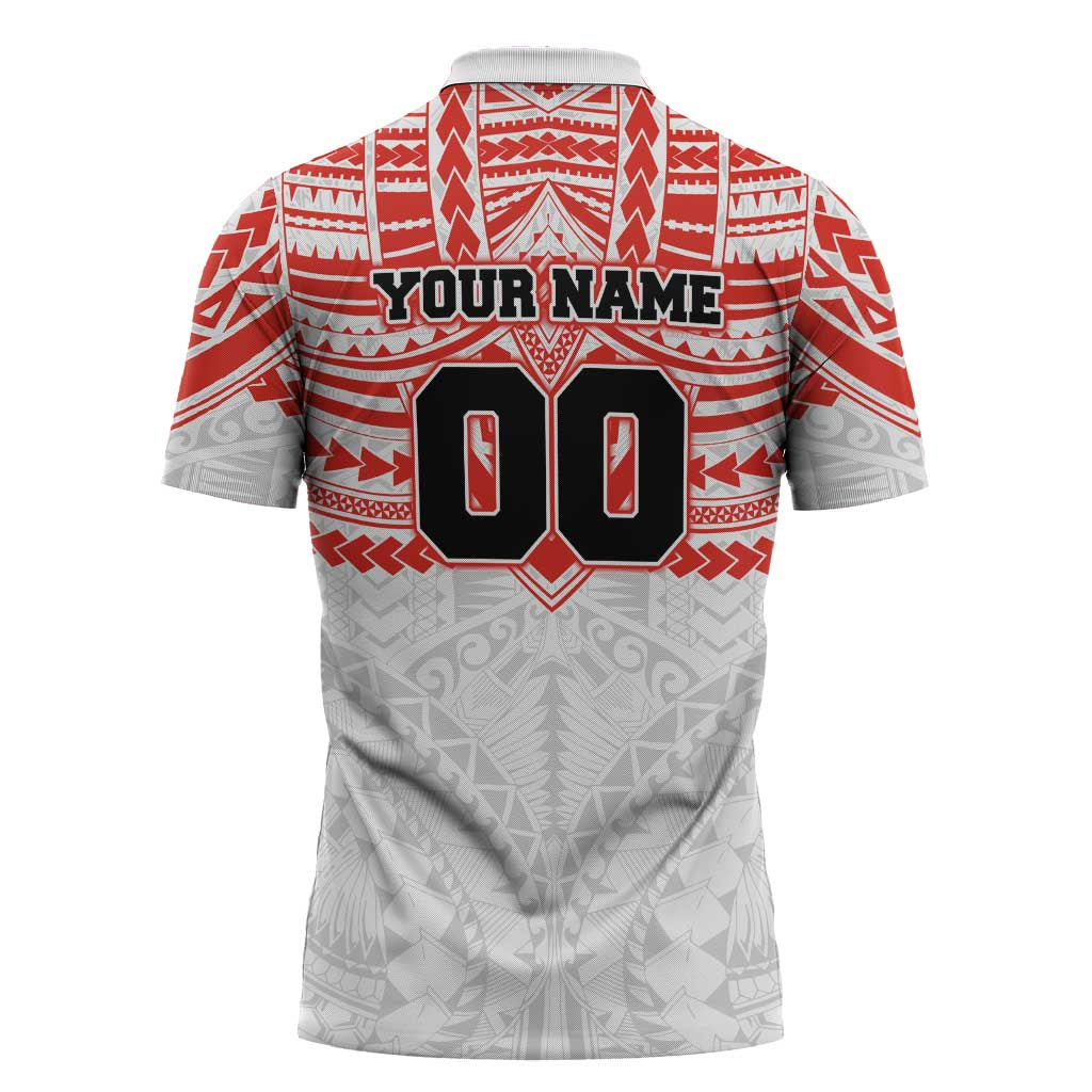 Personalized Sydney Swans Zipper Polo Shirt Polynesian Tribal Pattern Heritage Football