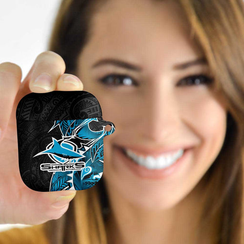 Cronulla Sharks AirPods Case Polynesian Tribal Tattoo Pacific Sport Art
