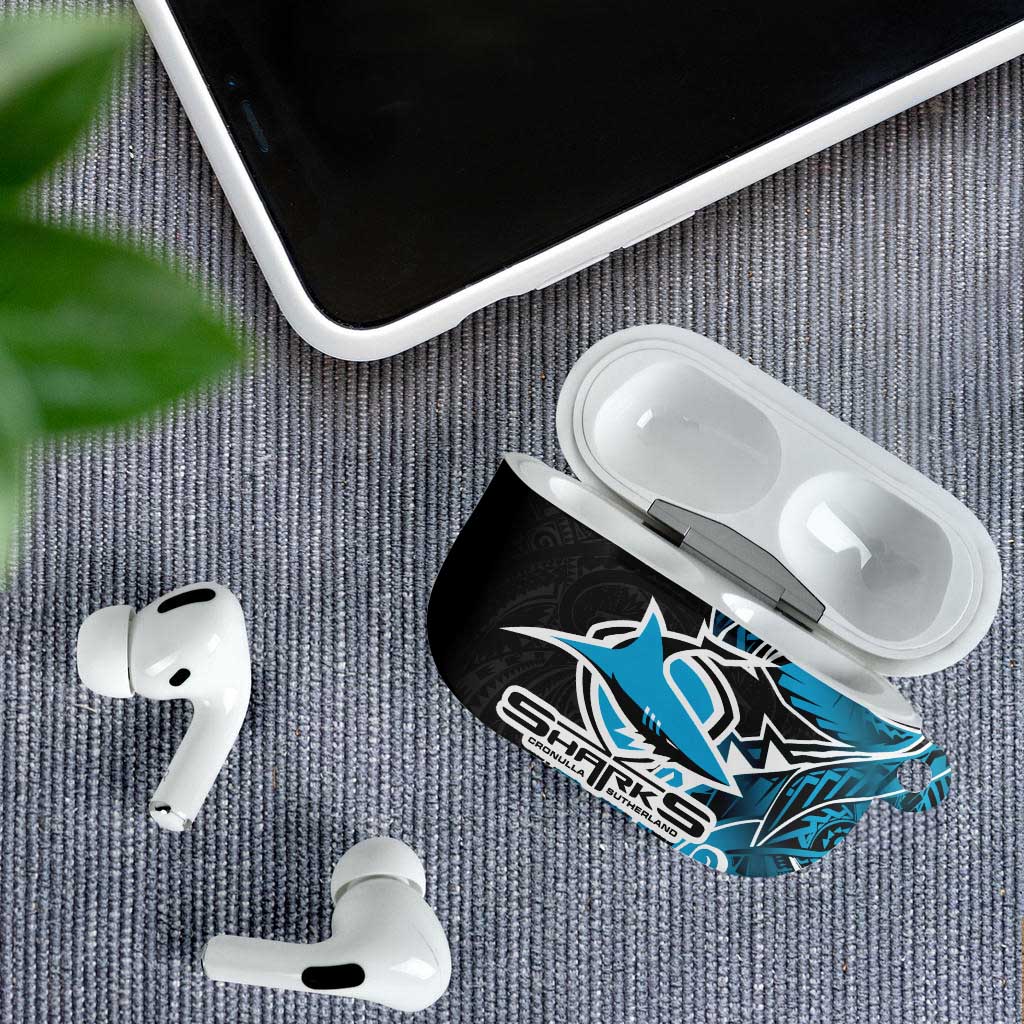 Cronulla Sharks AirPods Case Polynesian Tribal Tattoo Pacific Sport Art