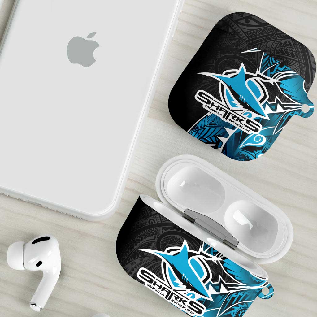 Cronulla Sharks AirPods Case Polynesian Tribal Tattoo Pacific Sport Art