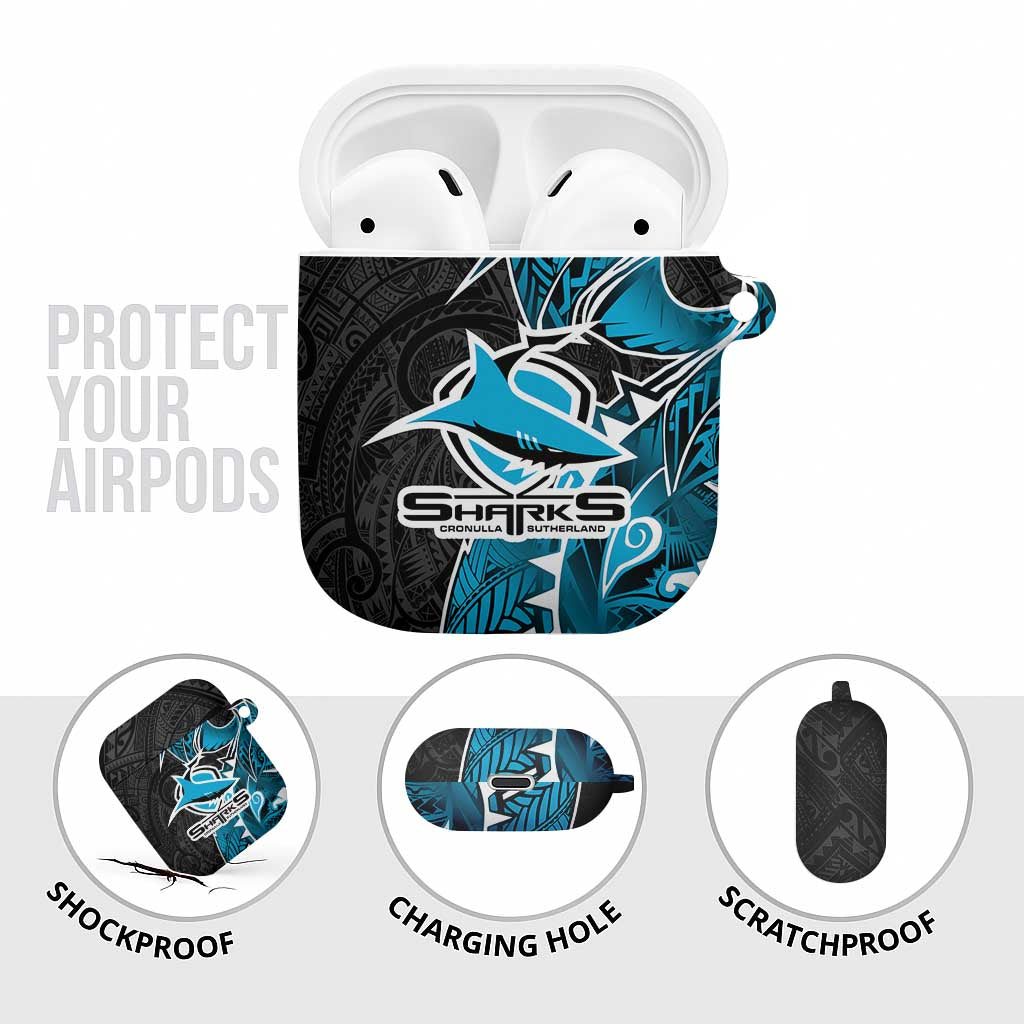Cronulla Sharks AirPods Case Polynesian Tribal Tattoo Pacific Sport Art