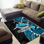 Cronulla Sharks Area Rug Polynesian Tribal Tattoo Pacific Sport Art