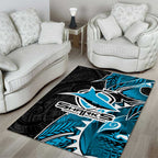 Cronulla Sharks Area Rug Polynesian Tribal Tattoo Pacific Sport Art