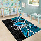 Cronulla Sharks Area Rug Polynesian Tribal Tattoo Pacific Sport Art