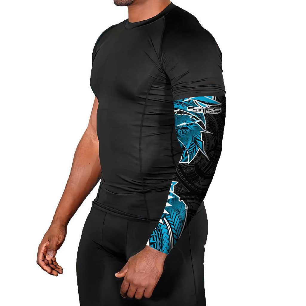Cronulla Sharks Arm Sleeves Polynesian Tribal Tattoo Pacific Sport Art
