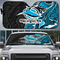 Cronulla Sharks Auto Sun Shade Polynesian Tribal Tattoo Pacific Sport Art