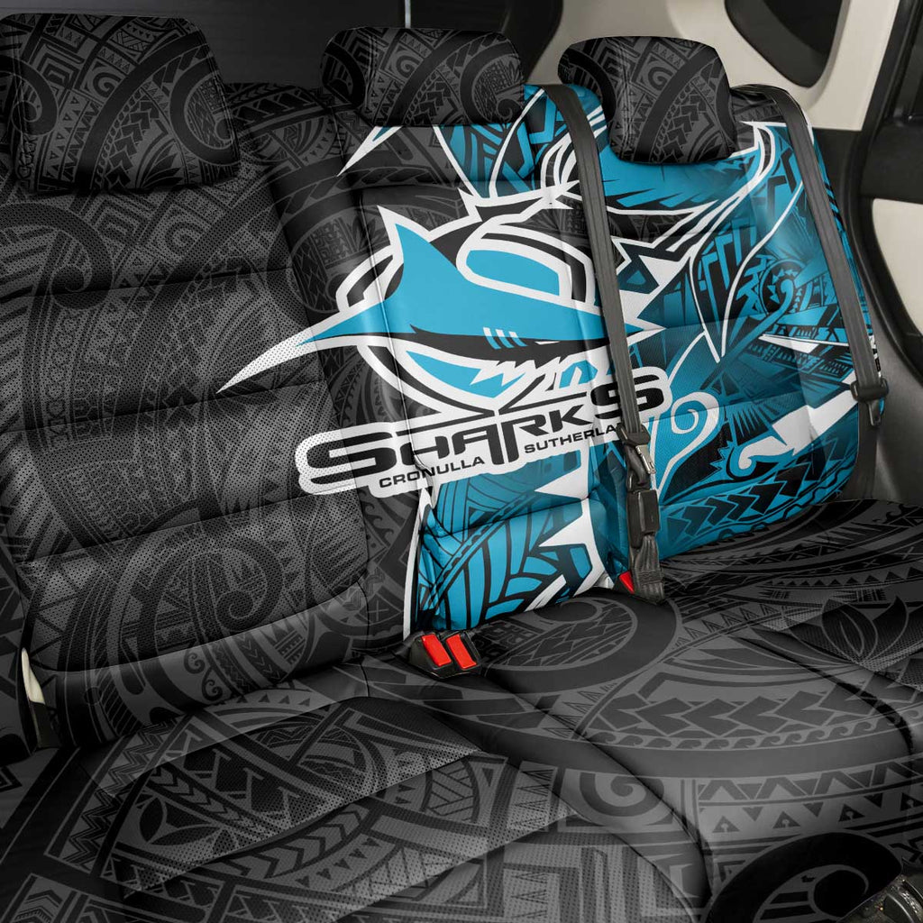 Cronulla Sharks Back Car Seat Cover Polynesian Tribal Tattoo Pacific Sport Art