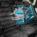 Cronulla Sharks Back Car Seat Cover Polynesian Tribal Tattoo Pacific Sport Art