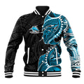 Cronulla Sharks Baseball Jacket Polynesian Tribal Tattoo Pacific Sport Art