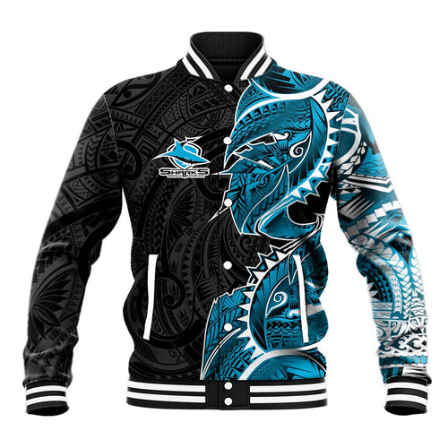 Cronulla Sharks Baseball Jacket Polynesian Tribal Tattoo Pacific Sport Art