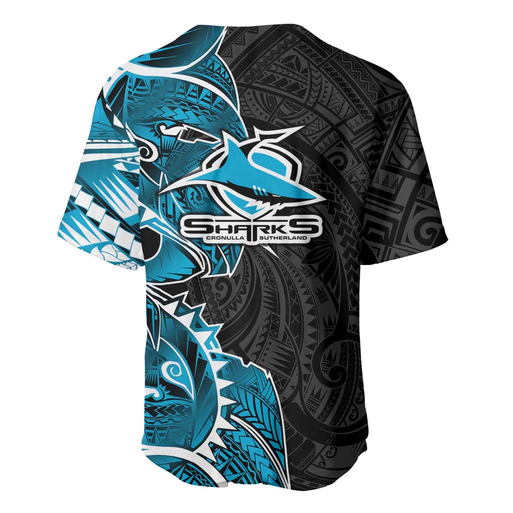 Cronulla Sharks Baseball Jersey Polynesian Tribal Tattoo Pacific Sport Art