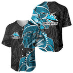Cronulla Sharks Baseball Jersey Polynesian Tribal Tattoo Pacific Sport Art