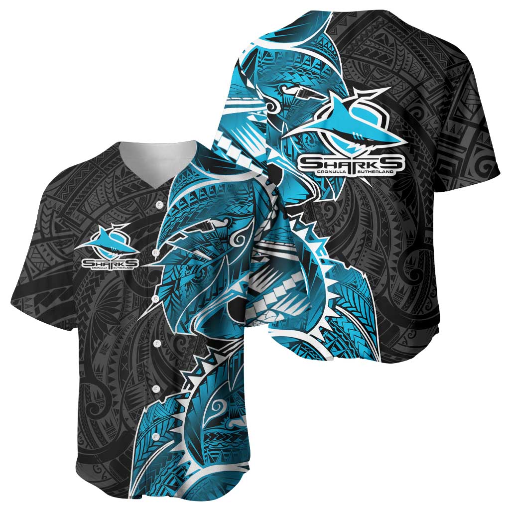 Cronulla Sharks Baseball Jersey Polynesian Tribal Tattoo Pacific Sport Art