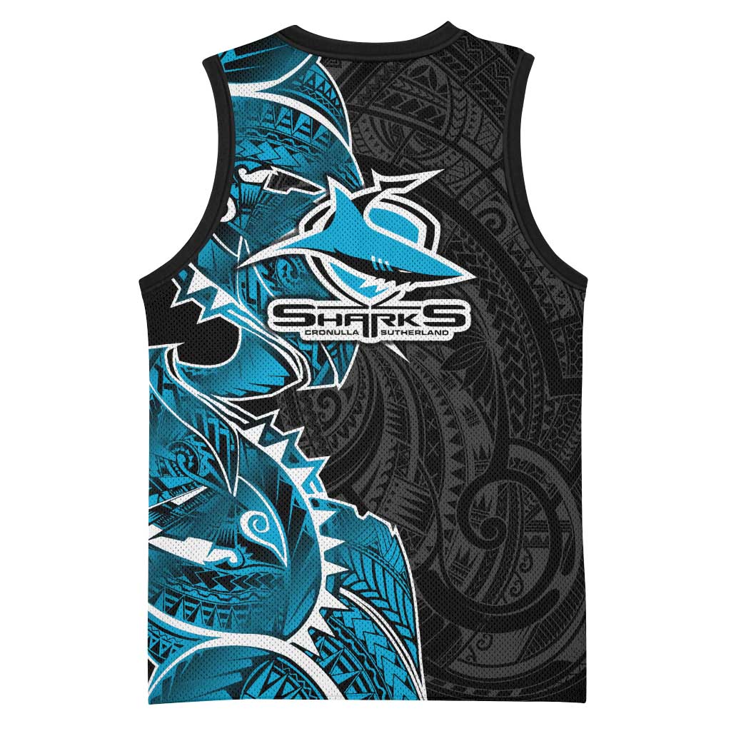 Cronulla Sharks Basketball Jersey Polynesian Tribal Tattoo Pacific Sport Art