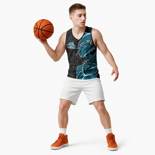 Cronulla Sharks Basketball Jersey Polynesian Tribal Tattoo Pacific Sport Art
