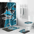 Cronulla Sharks Bathroom Set Polynesian Tribal Tattoo Pacific Sport Art