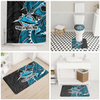Cronulla Sharks Bathroom Set Polynesian Tribal Tattoo Pacific Sport Art