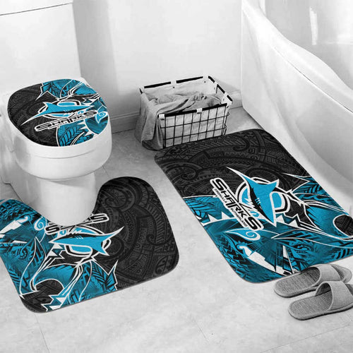 Cronulla Sharks Bathroom Set Polynesian Tribal Tattoo Pacific Sport Art