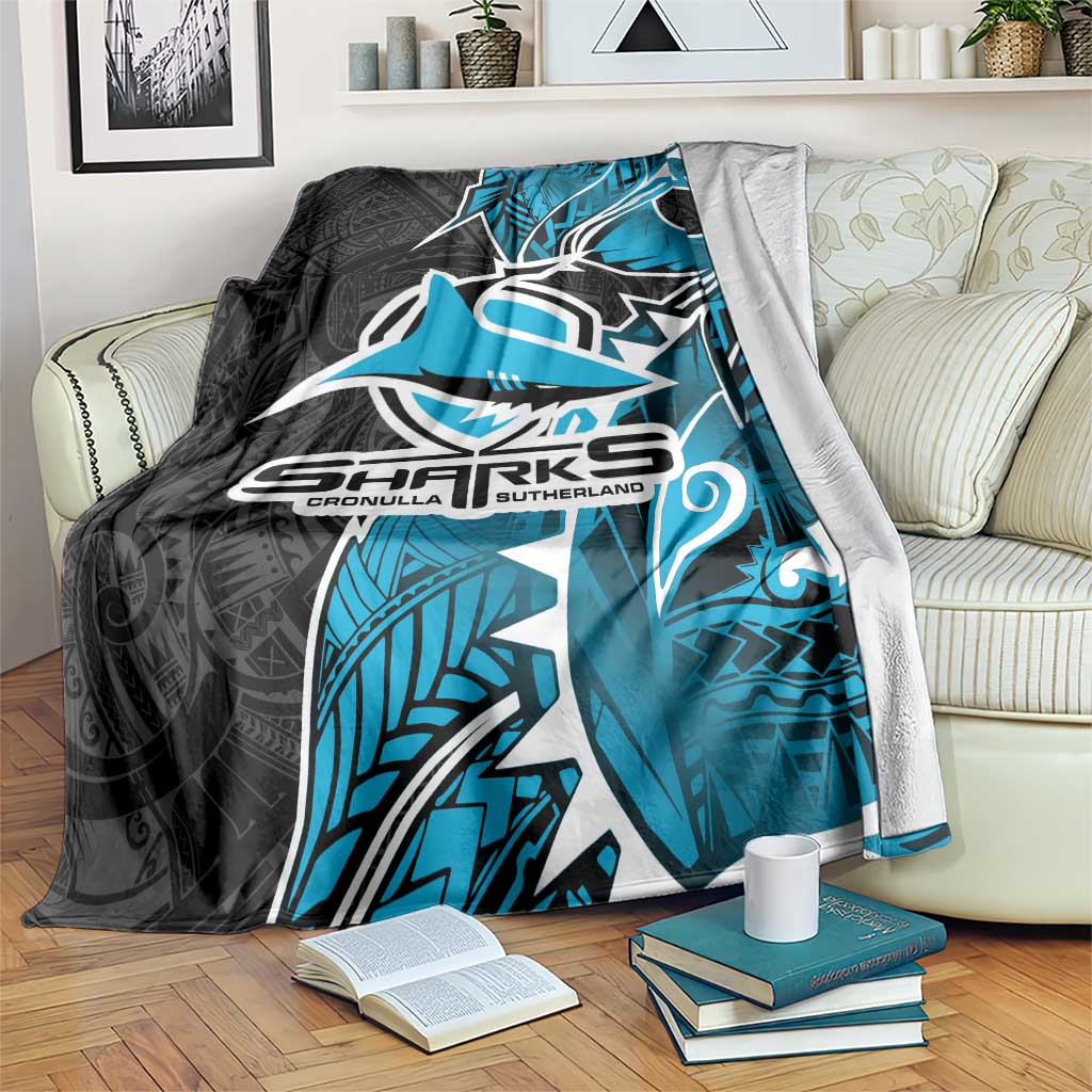 Cronulla Sharks Blanket Polynesian Tribal Tattoo Pacific Sport Art