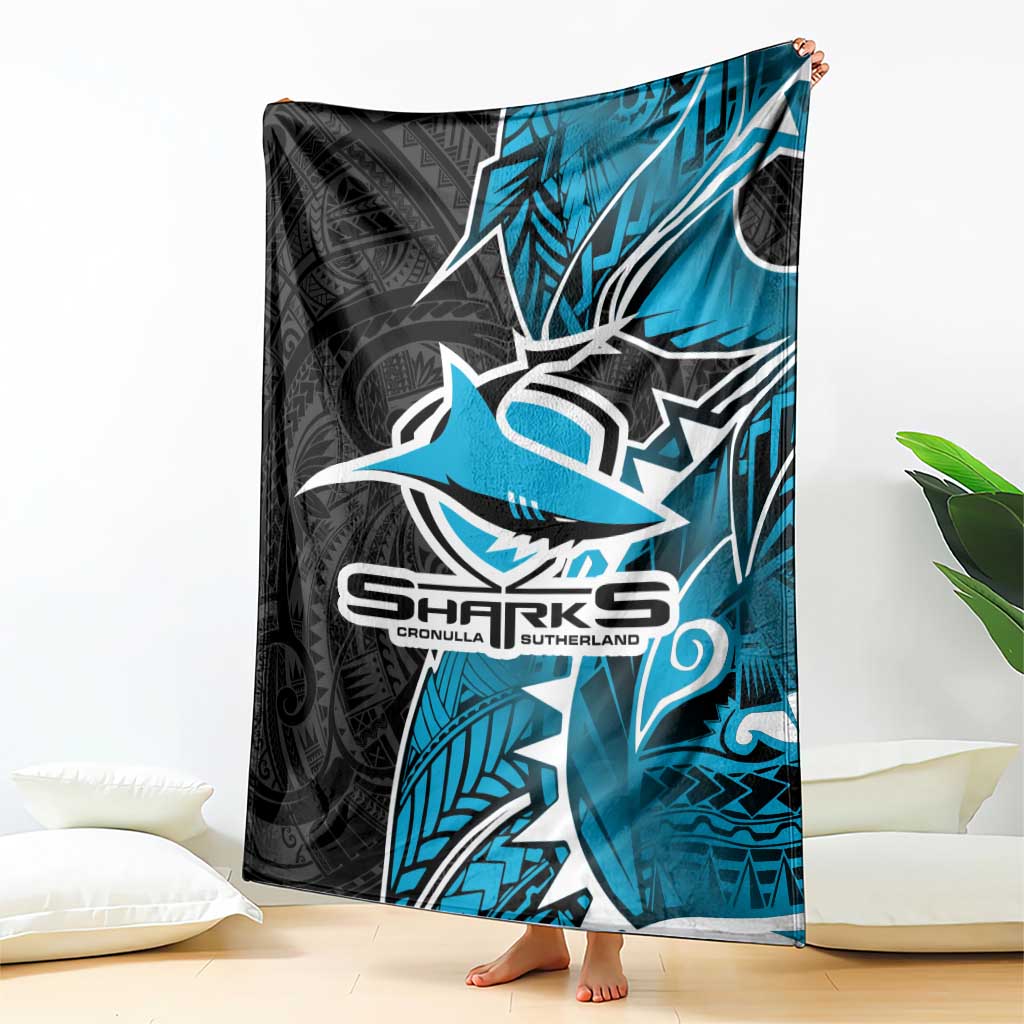 Cronulla Sharks Blanket Polynesian Tribal Tattoo Pacific Sport Art