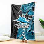 Cronulla Sharks Blanket Polynesian Tribal Tattoo Pacific Sport Art