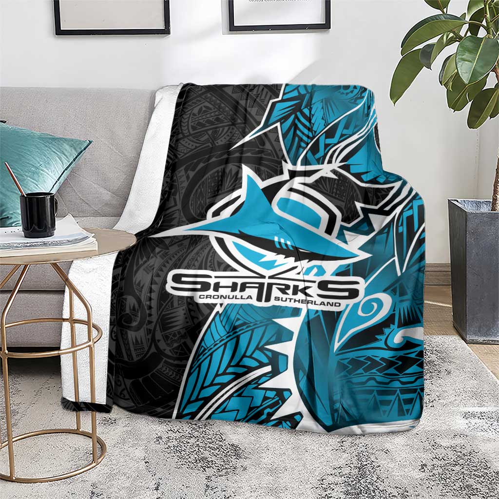 Cronulla Sharks Blanket Polynesian Tribal Tattoo Pacific Sport Art