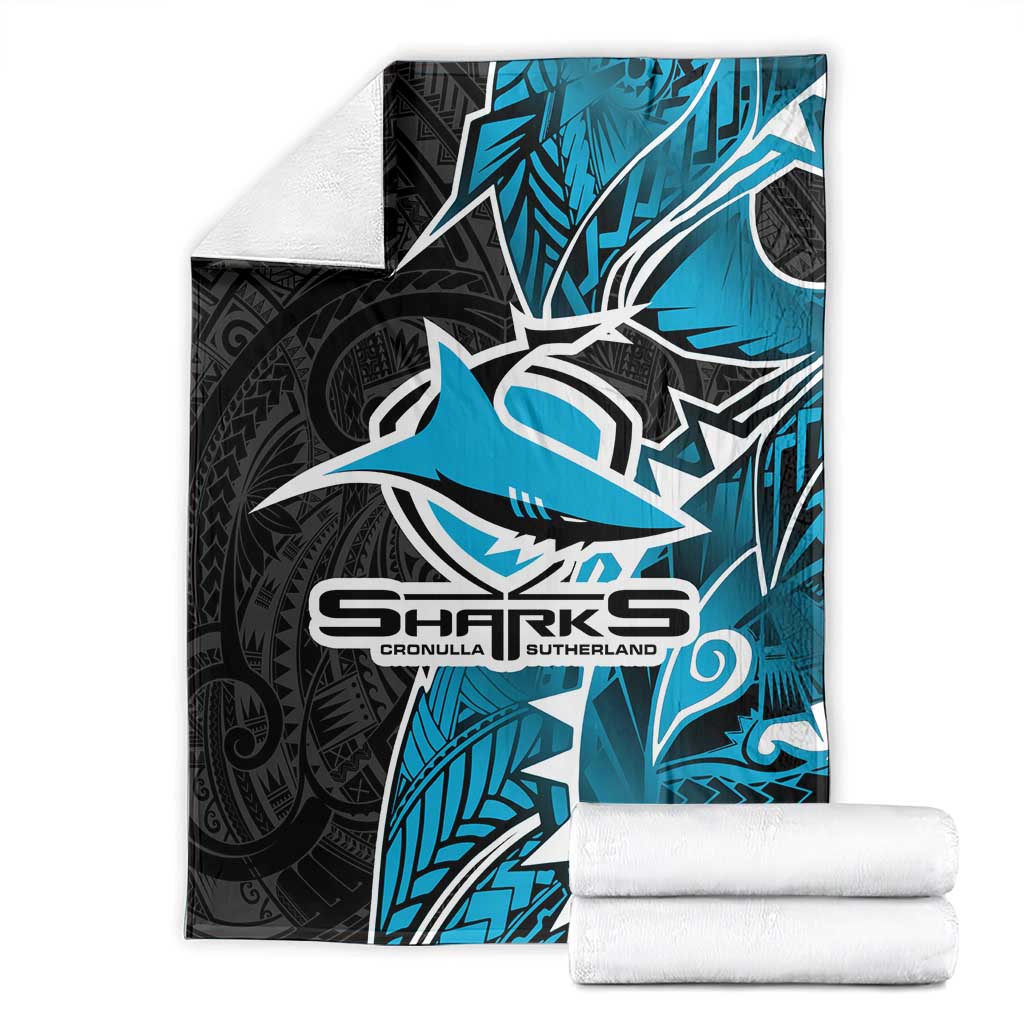 Cronulla Sharks Blanket Polynesian Tribal Tattoo Pacific Sport Art