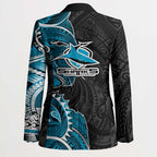 Cronulla Sharks Blazer Polynesian Tribal Tattoo Pacific Sport Art