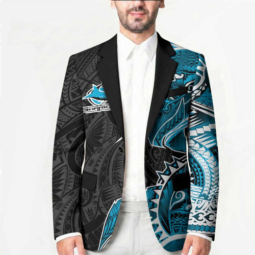 Cronulla Sharks Blazer Polynesian Tribal Tattoo Pacific Sport Art