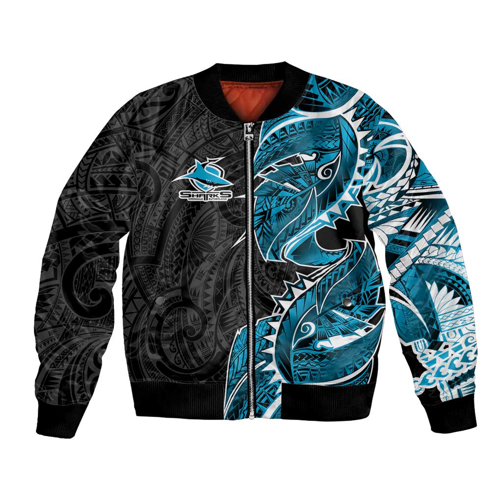 Cronulla Sharks Bomber Jacket Polynesian Tribal Tattoo Pacific Sport Art