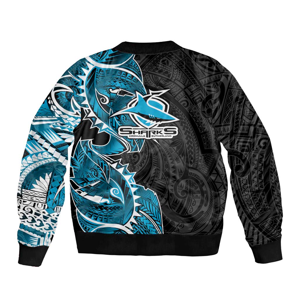 Cronulla Sharks Bomber Jacket Polynesian Tribal Tattoo Pacific Sport Art