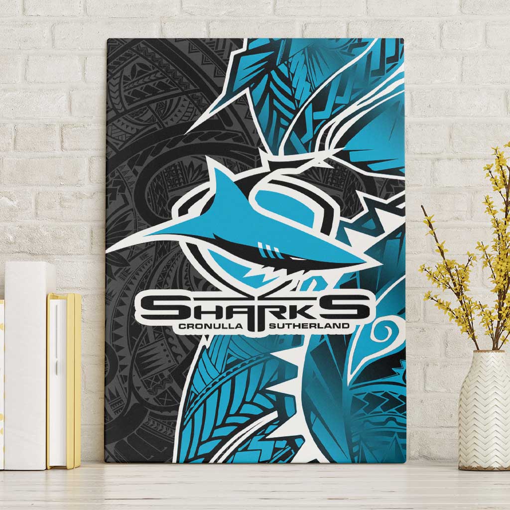 Cronulla Sharks Canvas Wall Art Polynesian Tribal Tattoo Pacific Sport Art