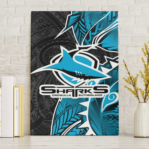 Cronulla Sharks Canvas Wall Art Polynesian Tribal Tattoo Pacific Sport Art