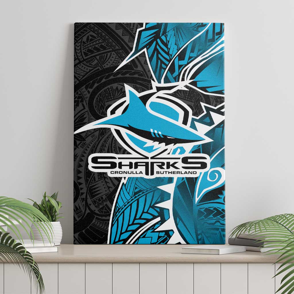 Cronulla Sharks Canvas Wall Art Polynesian Tribal Tattoo Pacific Sport Art