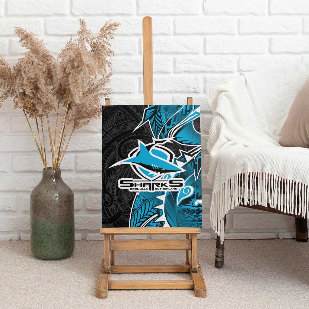 Cronulla Sharks Canvas Wall Art Polynesian Tribal Tattoo Pacific Sport Art