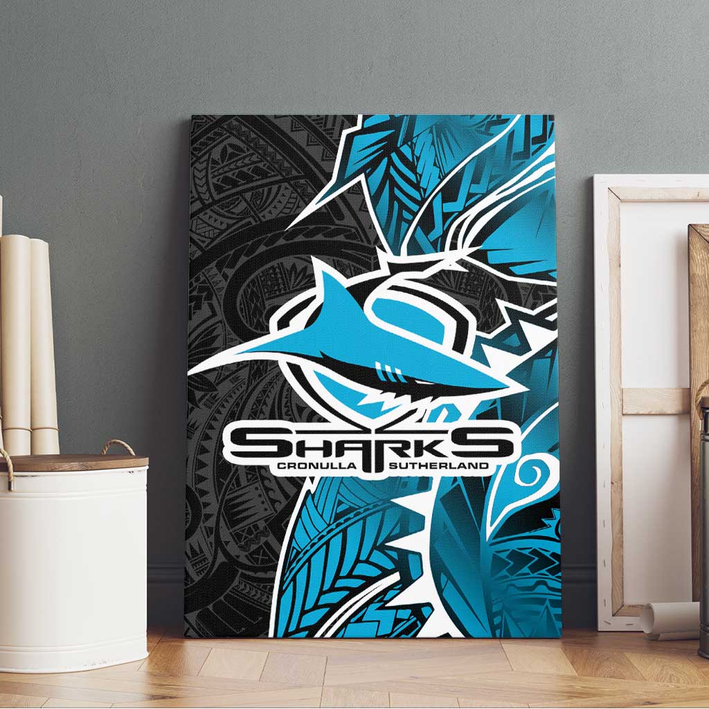 Cronulla Sharks Canvas Wall Art Polynesian Tribal Tattoo Pacific Sport Art