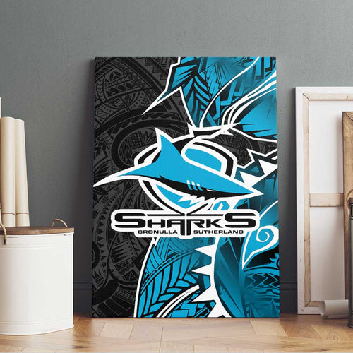 Cronulla Sharks Canvas Wall Art Polynesian Tribal Tattoo Pacific Sport Art