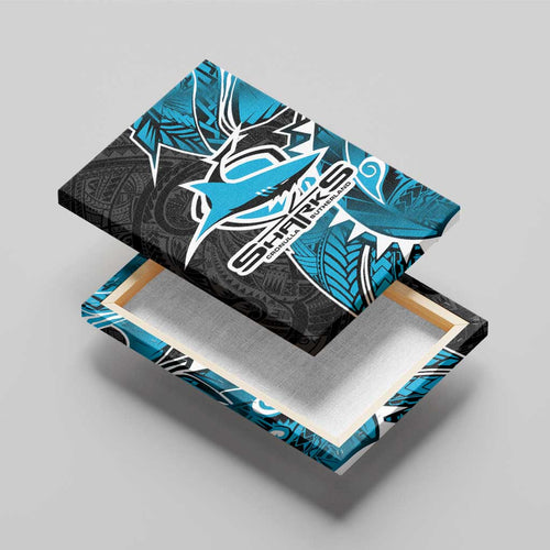 Cronulla Sharks Canvas Wall Art Polynesian Tribal Tattoo Pacific Sport Art