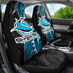 Cronulla Sharks Car Seat Cover Polynesian Tribal Tattoo Pacific Sport Art