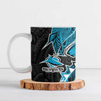 Cronulla Sharks Ceramic Mug Polynesian Tribal Tattoo Pacific Sport Art