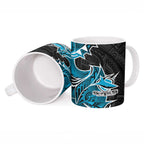 Cronulla Sharks Ceramic Mug Polynesian Tribal Tattoo Pacific Sport Art