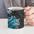 Cronulla Sharks Ceramic Mug Polynesian Tribal Tattoo Pacific Sport Art