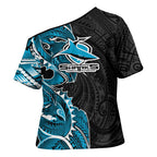 Cronulla Sharks Cross Shoulder Shirt Polynesian Tribal Tattoo Pacific Sport Art